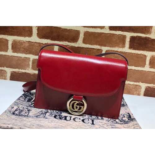 Gucci Small leather shoulder bag Red textured leather