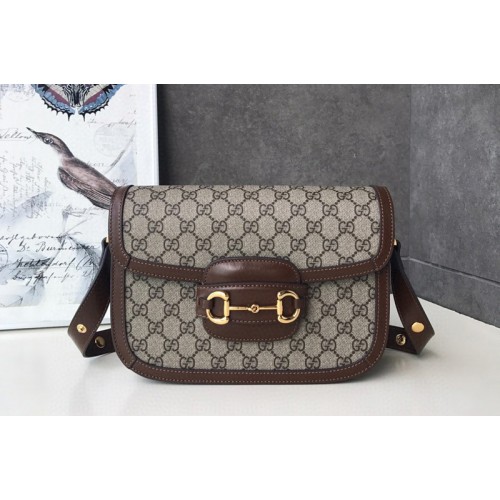 Gucci 1955 Horsebit shoulder bag in Supreme canvas and Brown Leather Gucci 1955 Horsebit shoulder bag in Supreme canvas and Brown Leather