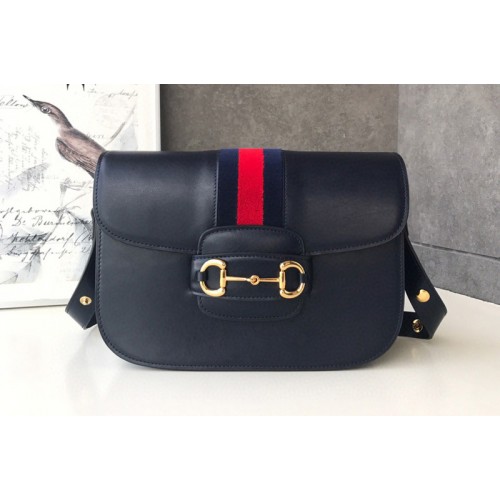 Gucci 1955 Horsebit shoulder bag Blue leather With Web Gucci 1955 Horsebit shoulder bag Blue leather With Web