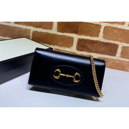 Gucci 1955 Horsebit wallet with chain in Black leather Gucci 1955 Horsebit wallet with chain in Black leather