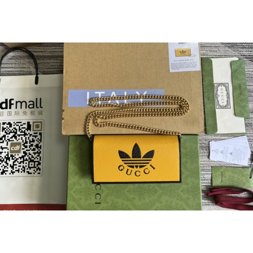 adidas x Gucci wallet with chain in Orange Black leather adidas x Gucci wallet with chain in Orange Black leather
