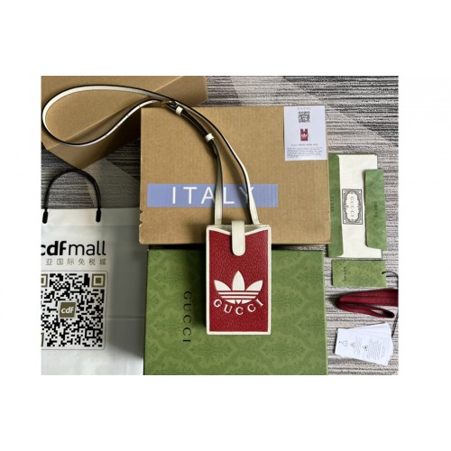 adidas x Gucci phone case in Red and off-white leather adidas x Gucci phone case in Red and off-white leather