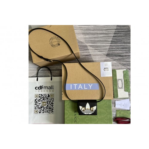 adidas x Gucci card case with Horsebit in Black With White leather adidas x Gucci card case with Horsebit in Black With White leather