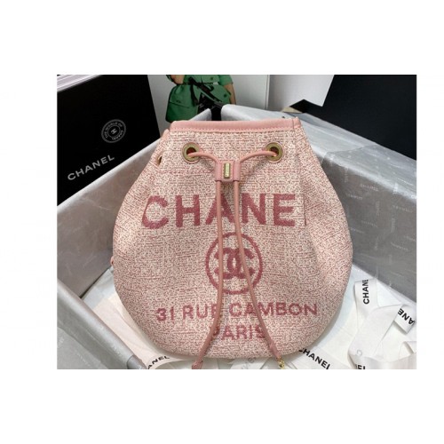 Chanel AS1045 31 rue Cambon Drawstring bag in Pink Mixed Fibers