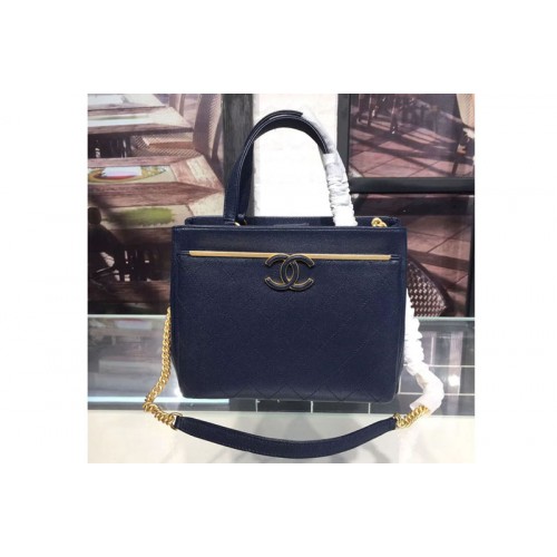 Chanel Grained Calfskin Small Shopping Bag A57563 Blue
