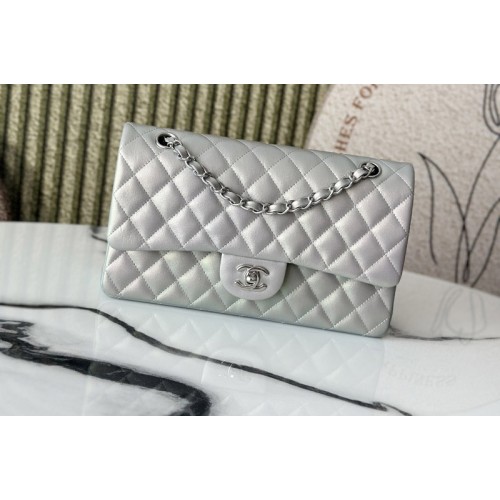 Chanel 11.12 Classic Handbag  A01112 in Silver Leather