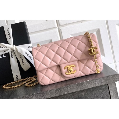 Chanel AS5759 Mini Flap Bag in Pink Leather