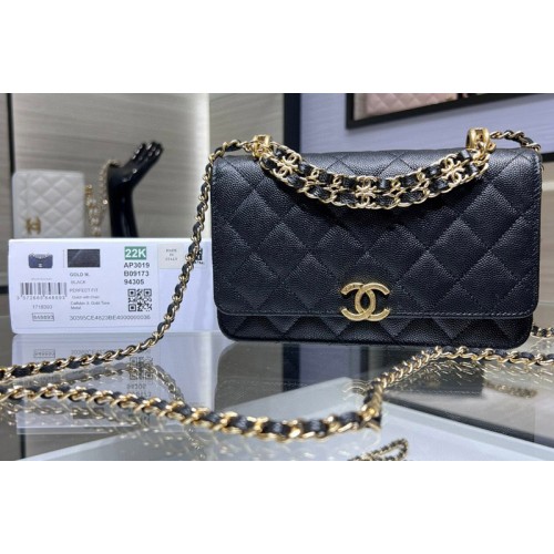 Chanel AP3019 Wallet on Chain in Black Leather