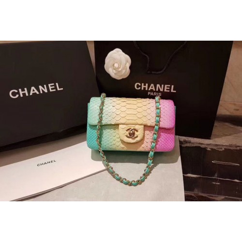 Chanel mini Classic Flap Bag Original Python Leather A1116 Multicolor Chanel mini Classic Flap Bag Original Python Leather A1116 Multicolor