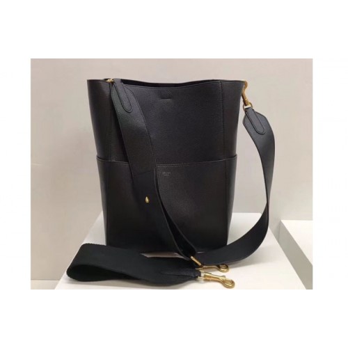 Celine Sangle Bucket Bag in Smooth Calfskin Leather Black