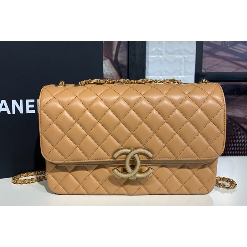 Chanel 2.55 Flap Bags with Gold Chain in Camamel Calfskin Leather