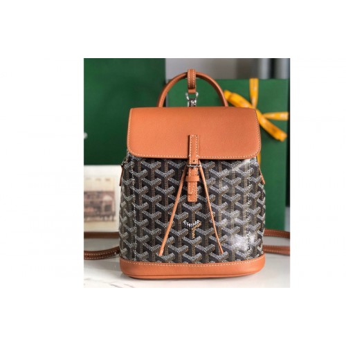 Goyard Alpin Mini backpack in Black/Tan Goyardine Canvas & Chevroches Calfskin Goyard Alpin Mini backpack in Black/Tan Goyardine Canvas & Chevroches Calfskin