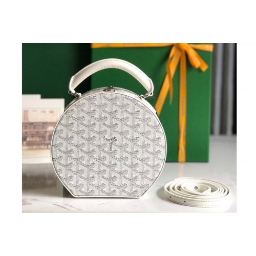 Goyard Alto Hatbox trunk bag in White Goyardine Canvas Goyard Alto Hatbox trunk bag in White Goyardine Canvas