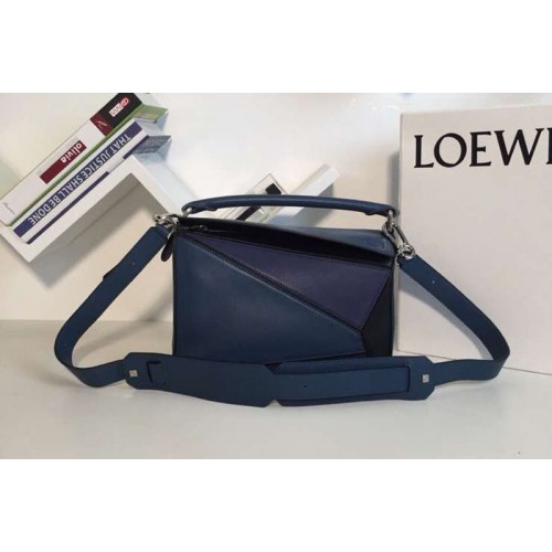 Loewe Puzzle Small Bags Original Calf Leather Blue Black