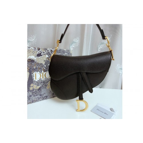 Christian Dior M0446 Dior Saddle bag in Black Grained Calfskin Christian Dior M0446 Dior Saddle bag in Black Grained Calfskin