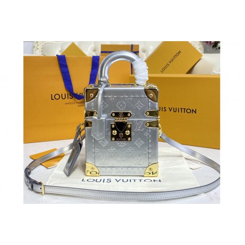 Louis Vuitton M10115 Camera box in Silver Monogram embossed puffy lambskin