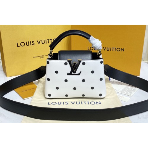 Louis Vuitton M20372 Capucines Mini handbag on Black White Taurillon Calfskin leather