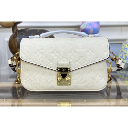 Louis Vuitton M22942 Pochette Metis East West Bag in Cream Monogram Empreinte Leather Louis Vuitton M22942 Pochette Metis East West Bag in Cream Monogram Empreinte Leather