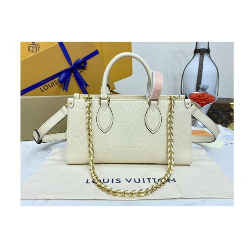 Louis Vuitton M23698 OnTheGo East West tote Bag in Cream Embossed grained cowhide leather Louis Vuitton M23698 OnTheGo East West tote Bag in Cream Embossed grained cowhide leather