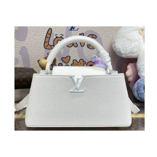 Louis Vuitton M23948 Capucines East-West MM handbag in Optic White Matte Taurillon Leather