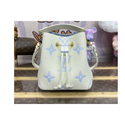 Louis Vuitton M24048 Neonoe BB bucket bag in White Blue Monogram Empreinte leather Louis Vuitton M24048 Neonoe BB bucket bag in White Blue Monogram Empreinte leather