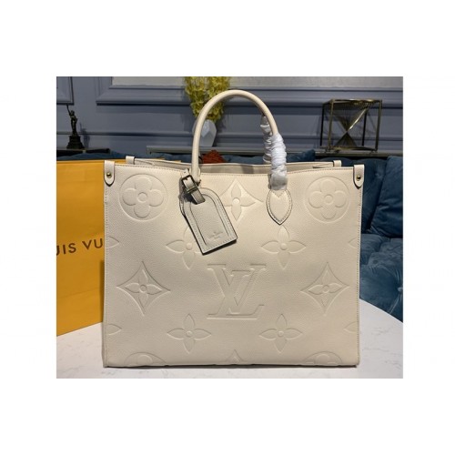 Louis Vuitton M45081 Onthego GM tote Bags in Beige Monogram Empreinte Leather
