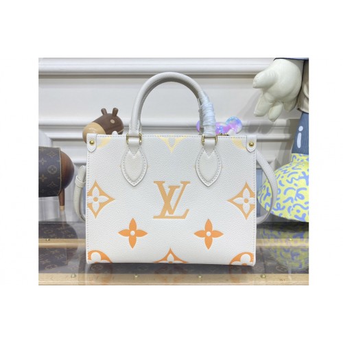 Louis Vuitton M46513 OnTheGo PM Bag in White Monogram Empreinte leather Louis Vuitton M46513 OnTheGo PM Bag in White Monogram Empreinte leather