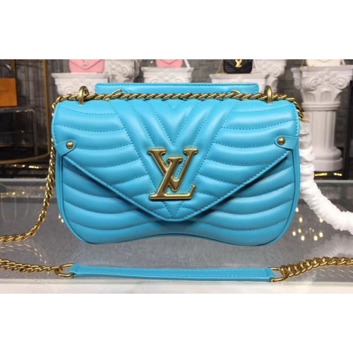 Louis Vuitton M51946 New Wave Chain MM Bags in Blue Smooth calf leather Louis Vuitton M51946 New Wave Chain MM Bags in Blue Smooth calf leather