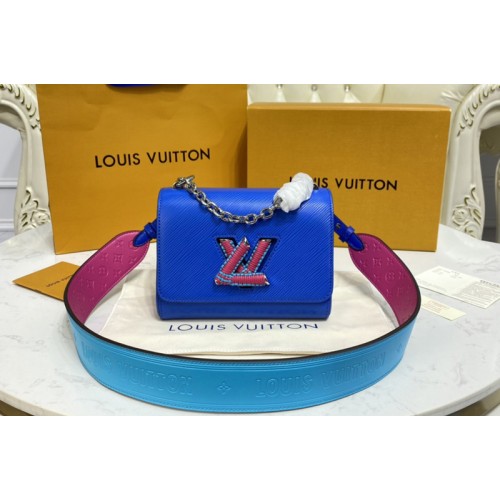 Louis Vuitton M57667 Twist MM handbag in Blue Epi leather Louis Vuitton M57667 Twist MM handbag in Blue Epi leather