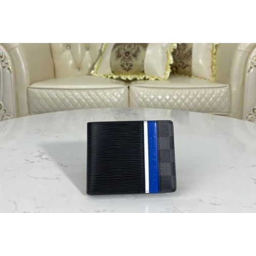 Louis Vuitton M69538 Multiple wallet in Black Epi leather and Damier Graphite coated canvas Louis Vuitton M69538 Multiple wallet in Black Epi leather and Damier Graphite coated canvas