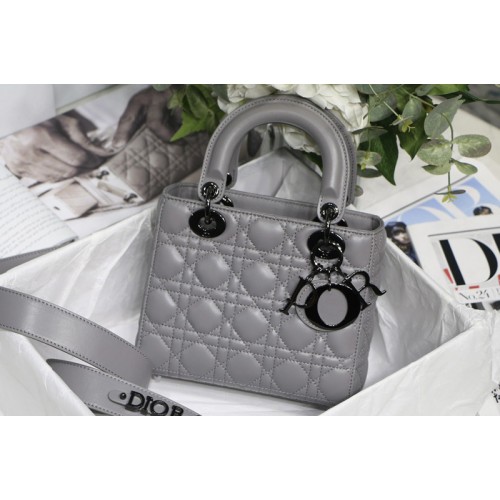 Christian Dior M0538 Small Lady Dior My ABCDior bag on Gray Cannage Lambskin Christian Dior M0538 Small Lady Dior My ABCDior bag on Gray Cannage Lambskin