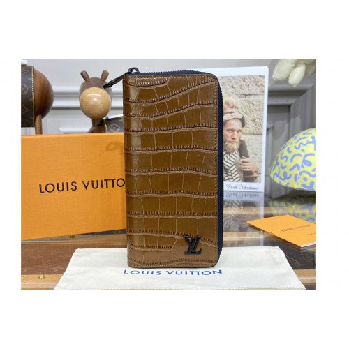 Louis Vuitton N81830 Zippy Vertical Wallet in Tan Alligator leather Louis Vuitton N81830 Zippy Vertical Wallet in Tan Alligator leather