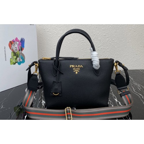 Prada 1BA111 Should Strap Bag in Black Leather