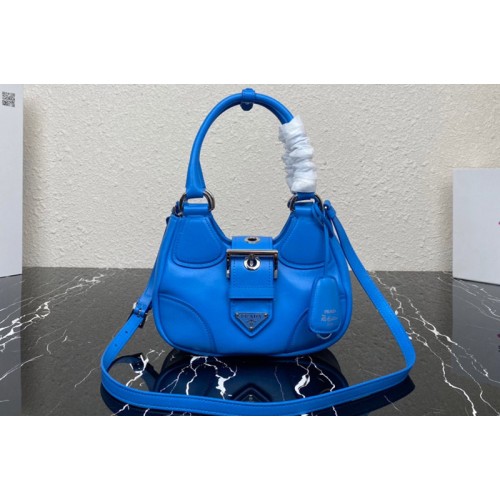 Prada 1BA381 Prada Moon padded nappa-leather bag in Blue Leather