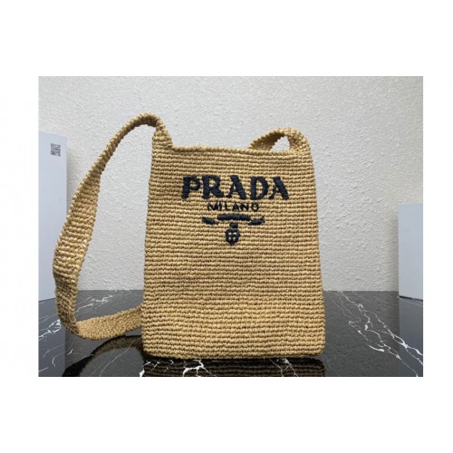 Prada 1BC184 Crochet bag in Natural Straw wicker
