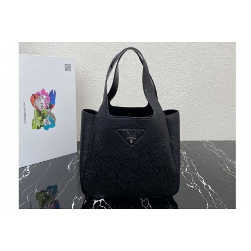 Prada 1BG335 Medium leather tote Bag in Black Leather