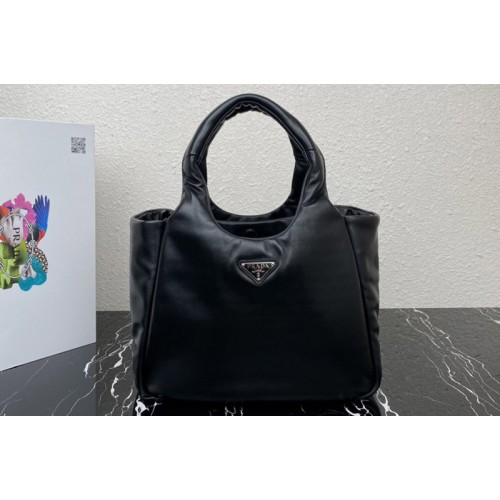 Prada 1BG413 Medium padded Prada Soft nappa leather bag in Black Leather Prada 1BG413 Medium padded Prada Soft nappa leather bag in Black Leather