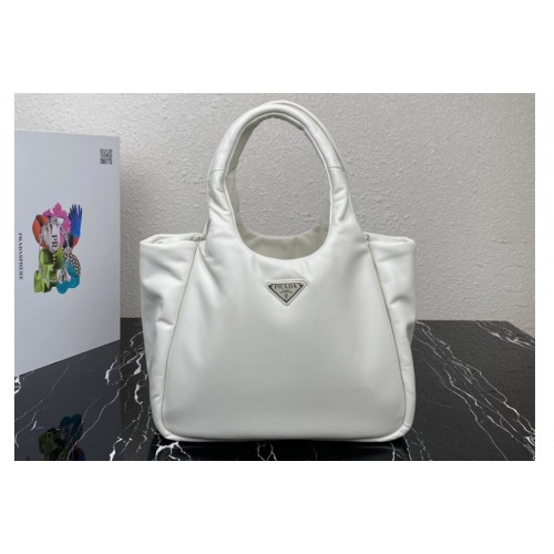Prada 1BG413 Medium padded Prada Soft nappa leather bag in White Leather Prada 1BG413 Medium padded Prada Soft nappa leather bag in White Leather