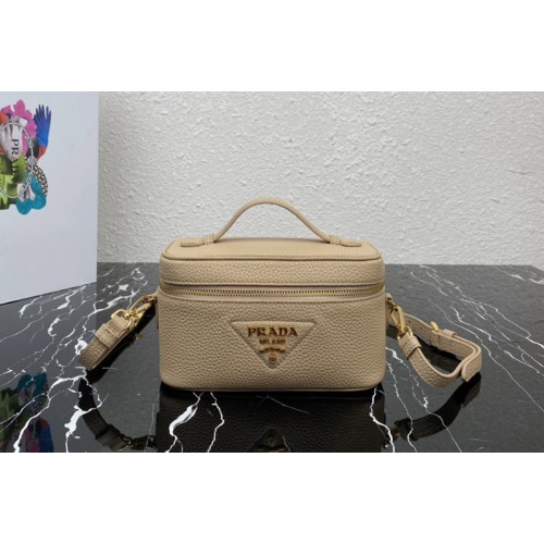 Prada 1BH202 Leather mini-bag in Sand Beige Leather