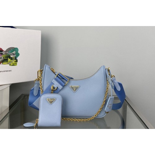 Prada 1BH204 Prada Re-Edition 2005 Saffiano leather bag in Blue Leather