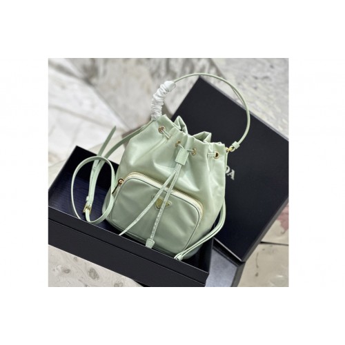 Prada 1N1864 Re-Nylon bucket bag in Green Nylon