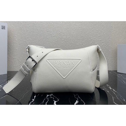 Prada 2VH165 Leather bag with shoulder strap in White Leather Prada 2VH165 Leather bag with shoulder strap in White Leather