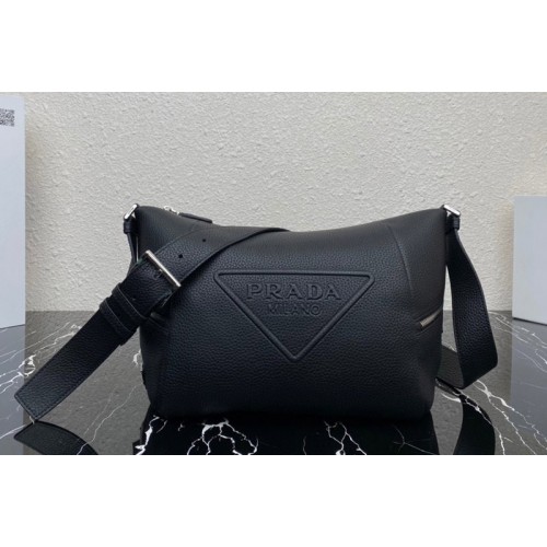 Prada 2VH165 Leather bag with shoulder strap in Black Leather Prada 2VH165 Leather bag with shoulder strap in Black Leather