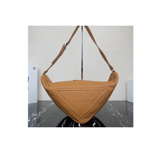 Prada 2VY007 Large leather Prada Triangle bag in Caramel Leather
