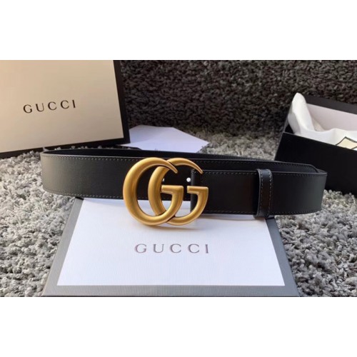 Gucci 40mm Leather belt with Gold Double G buckle in Black Leather Gucci 40mm Leather belt with Gold Double G buckle in Black Leather
