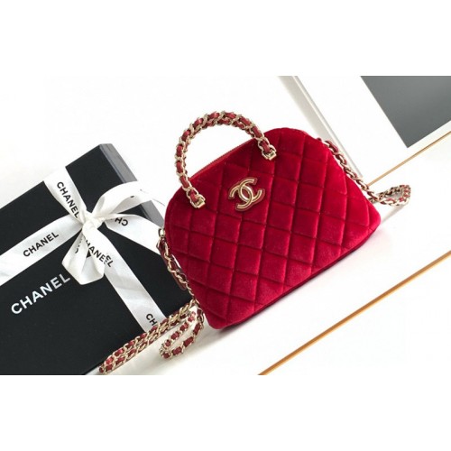 Chanel Small Tote Bag in Red Wool Tweed