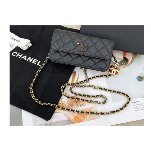 Chanel Wallet on Chain WOC in Black Leather
