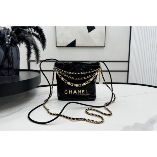 Chanel 22 Mini Handbag AS3980 in Black Leather Chanel 22 Mini Handbag AS3980 in Black Leather