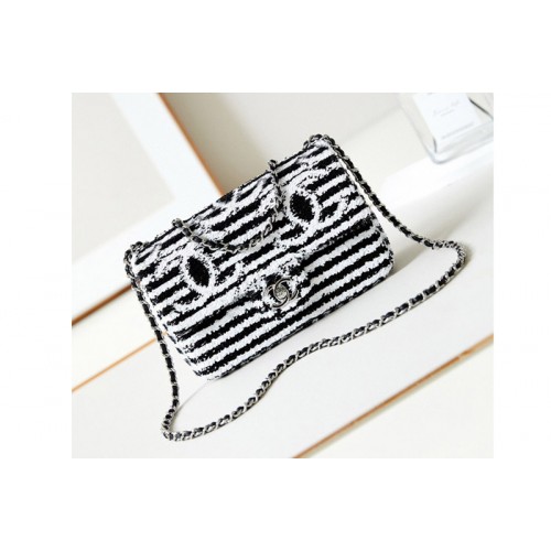 Chanel Mini Classic Handbag in Black/White Sequins Chanel Mini Classic Handbag in Black/White Sequins