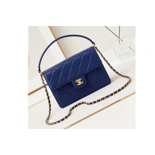 Chanel Small Flap Bag in Blue Lambskin